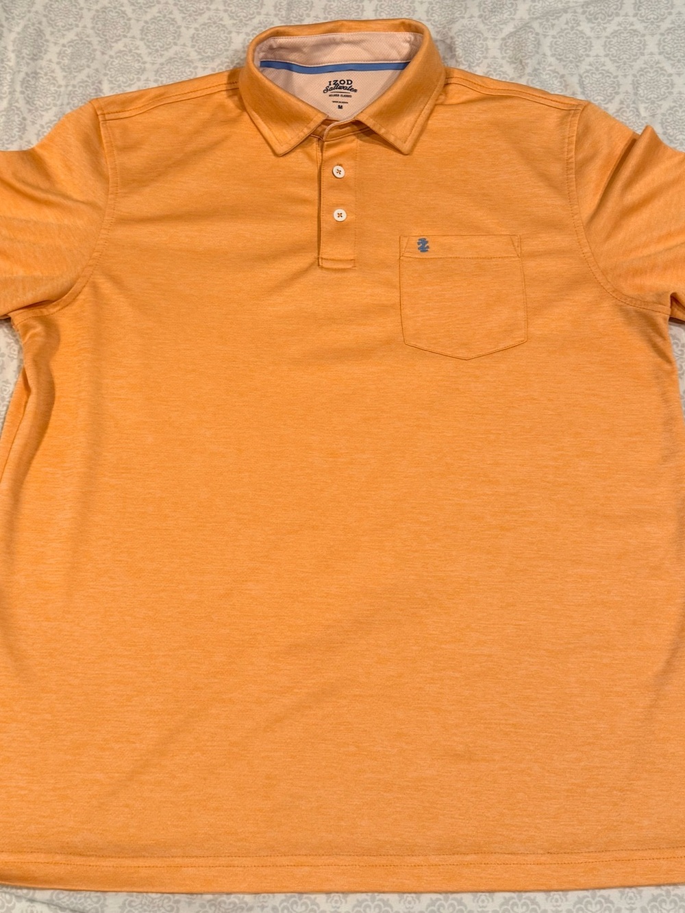 Izod Men’s Heathered Orange Polo with Chest Pocket